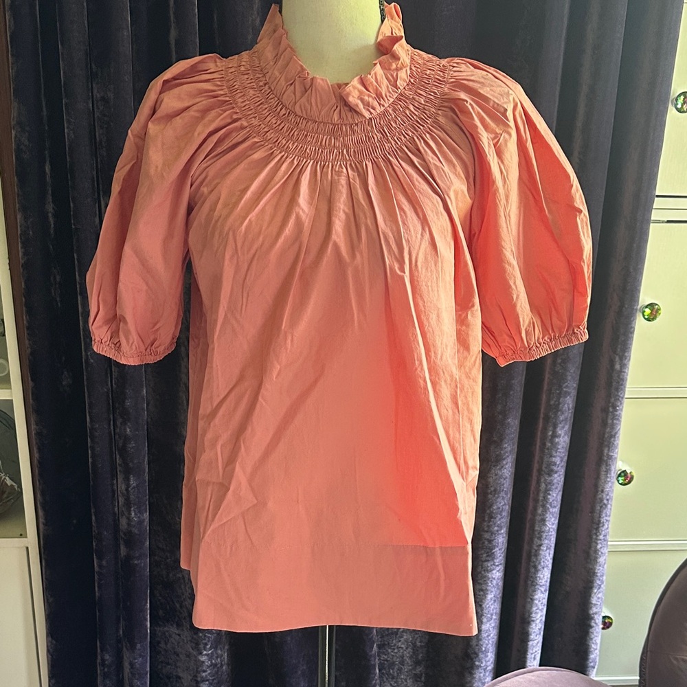NWT JCrew Women's Rose Pink Smocked Top